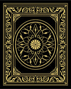 Elegant Gold Floral Medallion Ornamental Rug