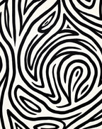 Bold Black and White Abstract Zebra Rug