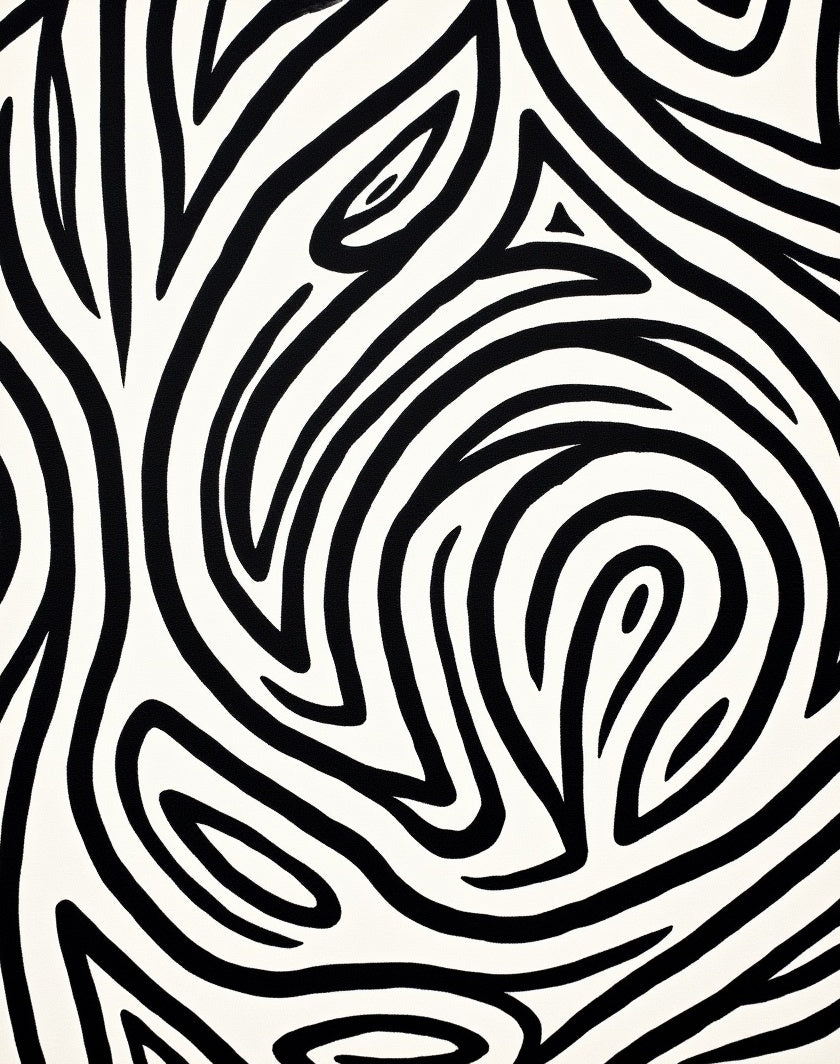 Bold Black and White Abstract Zebra Rug