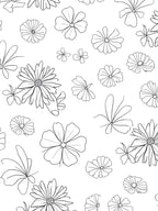 Line Art Floral Pattern Rug