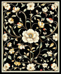 Elegant Floral Vines Pattern Design Rug