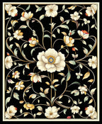 Elegant Floral Vines Pattern Design Rug