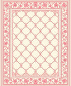 Floral Lattice Border Design Rug
