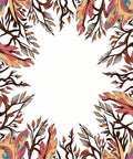 Art Nouveau Coral Foliage Border Rug