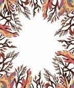 Art Nouveau Coral Foliage Border Rug