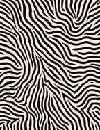 Abstract Black Ivory Zebra Print Rug