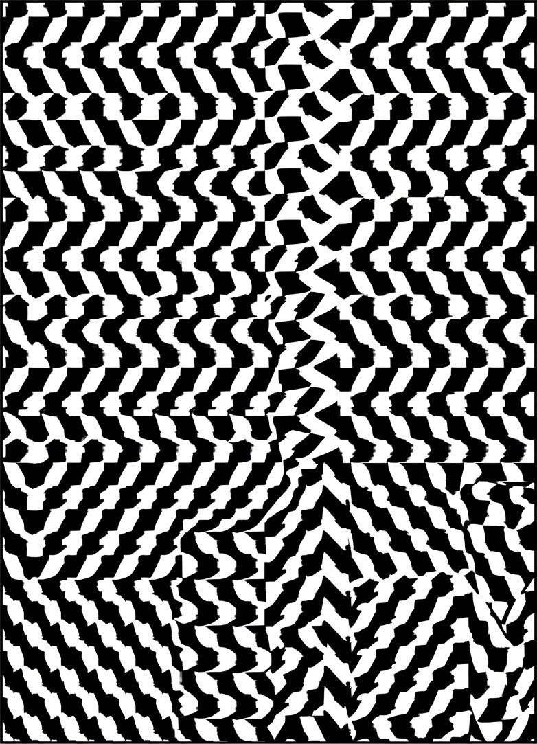 Black White Abstract Geometric Stripe Design Rug