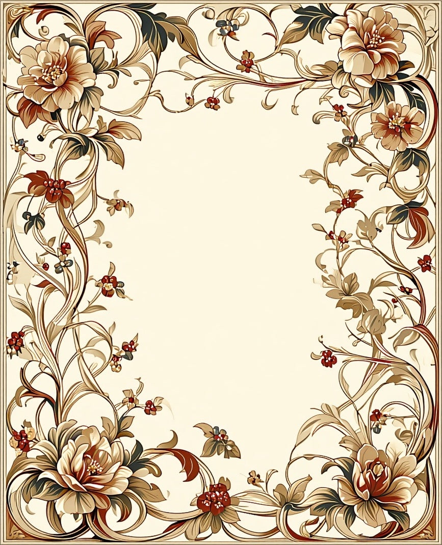Elegant Floral Vine Pattern Rug