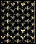 Golden Insects Art Deco Pattern Rug