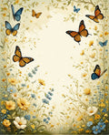 Whimsical Butterfly Floral Garden Pattern Rug