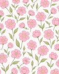 Pink Floral Garden Pattern Rug
