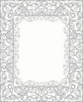 Ornate Floral Swirl Contour Design Rug