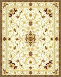 Ornate Floral Scrollwork Cream Gold Rug