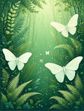 Enchanted Forest Butterflies Pattern Rug