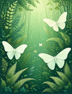 Enchanted Forest Butterflies Pattern Rug