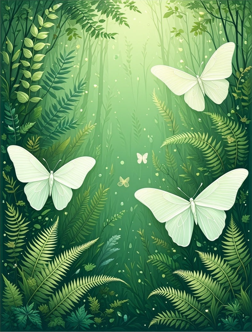 Enchanted Forest Butterflies Pattern Rug