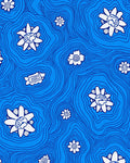 Whimsical White Flowers On Blue Swirls Rug