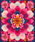 Vibrant Floral Mandala Pattern Rug