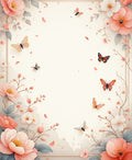 Floral Butterflies Delicate Nature Design Rug