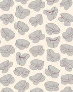 Soft Grey Petal Patterned Rug