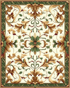 Ornate Floral Scrollwork Design Rug
