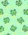 Whimsical Green Frogs Pattern Rug