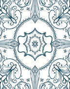Ornate Floral Swirl Symmetry Rug
