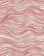 Red Organic Wave Pattern Rug