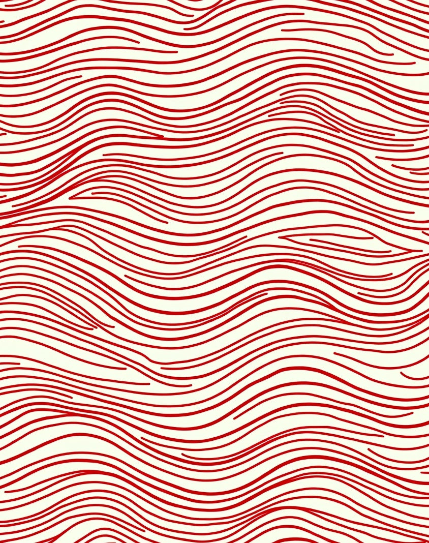 Red Organic Wave Pattern Rug