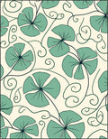 Teal Floral Swirl Pattern Rug