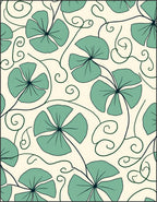 Teal Floral Swirl Pattern Rug