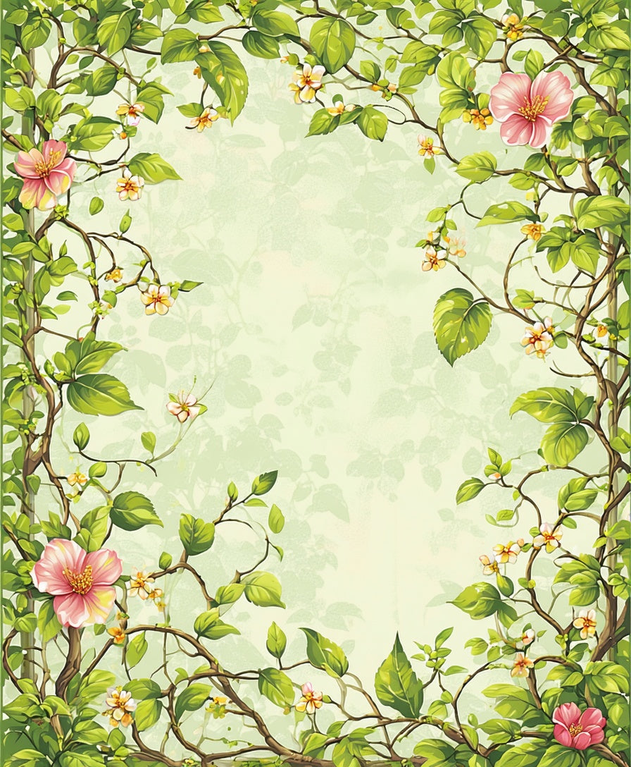 Vines And Blossoms Nature Pattern Rug