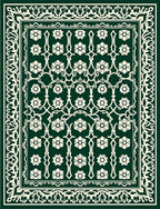 Emerald Ivory Floral Medallion Harmony Rug
