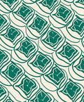 Abstract Green Leaf Patterned Rug