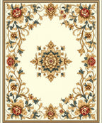 Ornate Floral Scrollwork Design Rug
