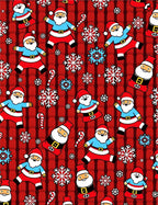Jolly Santa Claus Red Snowflakes Medley Rug