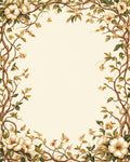 Cream Floral Vine Pattern Rug