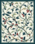 Vine Cherry Botanical Pattern Rug