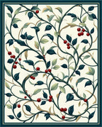 Vine Cherry Botanical Pattern Rug