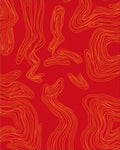 Red Orange Organic Line Design Rug