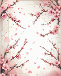 Pink Blossom Branches With Falling Petals Design Rug