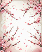 Pink Blossom Branches With Falling Petals Design Rug