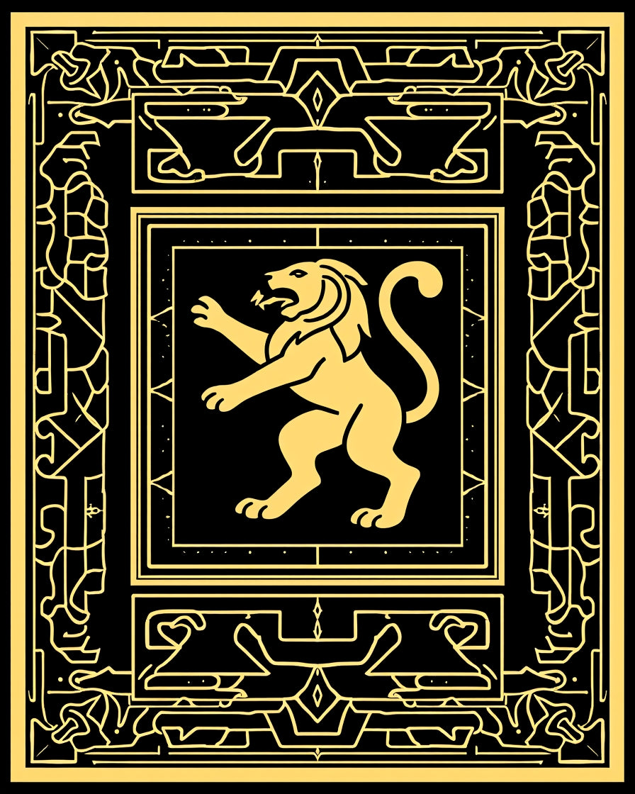 Golden Lion Regal Geometric Design Rug