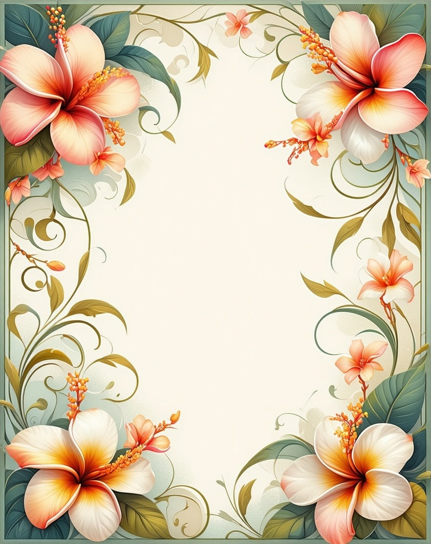 Tropical Floral Swirls Accent Rug