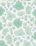Refreshing Mint Sky Blue Floral Pattern Rug