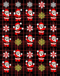 Joyful Santa Claus Snowflake Plaid Rug