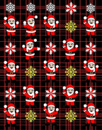 Joyful Santa Claus Snowflake Plaid Rug