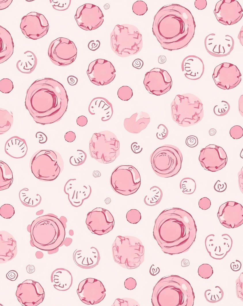 Playful Pink Bubble Pattern Rug