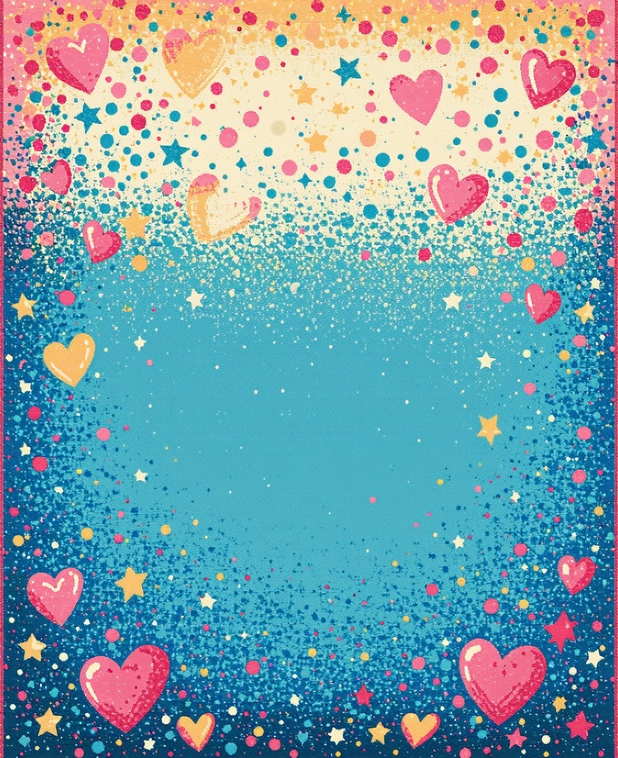 Dreamy Heart And Star Pattern Design Rug