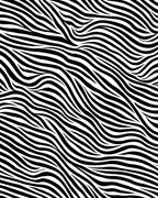 Black White Wavy Stripe Pattern Rug